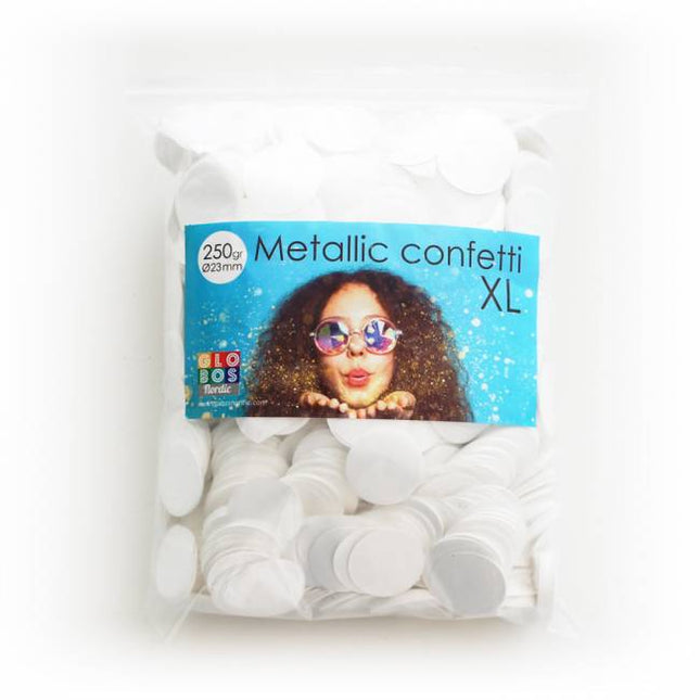 Witte Confetti Metallic 250gr