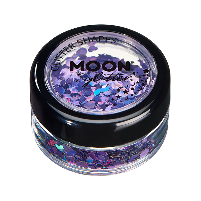 Moon Glitter Holographic Glitter Shapes Purple 3g