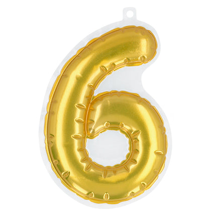 Gouden 6 Jaar Stickers Folieballon 20cm