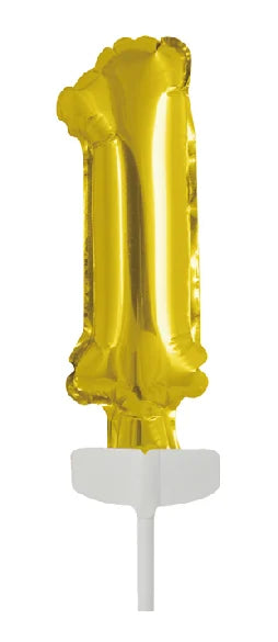 Gouden Taarttopper 1 Jaar Folieballon 12,5cm