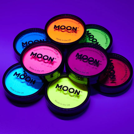 Moon Glow Neon UV Pro Face Paint Cake Pots White 36g