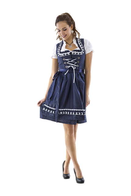 Wit Blauwe Dirndl Jurk Oktoberfest Dames