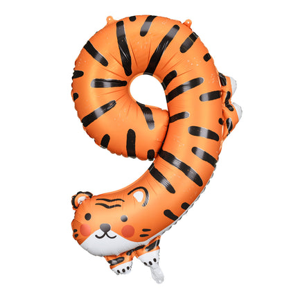 Helium Ballon 9 Jaar Tijger Leeg 76cm