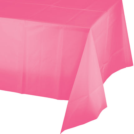 Roze Tafelkleed Plastic 2,74m