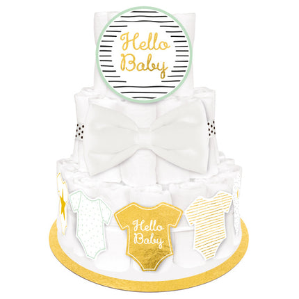 Luiertaart Decoratie Kit Hello Baby 4 delig