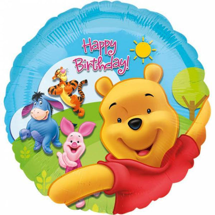 Winnie The Pooh Helium Ballon Happy Birthday 45cm leeg