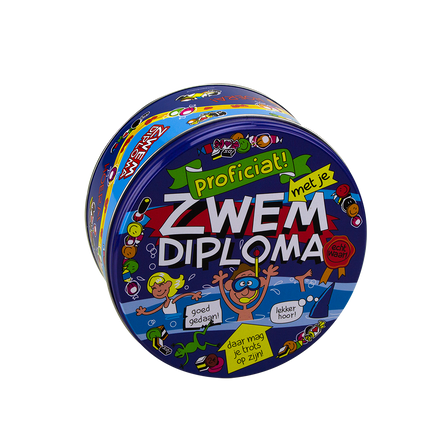 Snoeptrommel Zwemdiploma 14cm