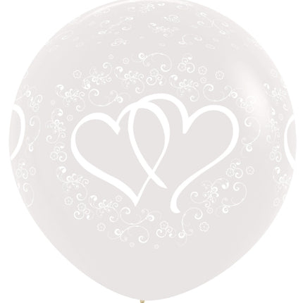 Ballonnen Entwinted Hearts Clear 91cm 2st