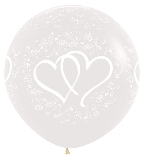 Ballonnen Entwinted Hearts Clear 91cm 2st