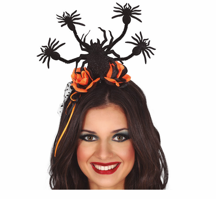 Halloween Haarband Spinnen En Bloemen