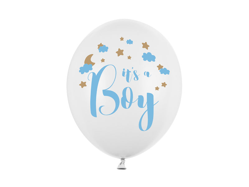 Witte Ballonnen It'S A Boy 30cm 6st