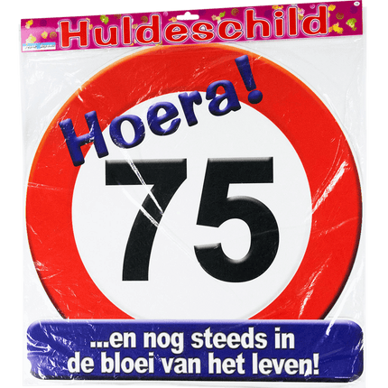 Deurbord 75 Jaar Verkeersbord 50cm