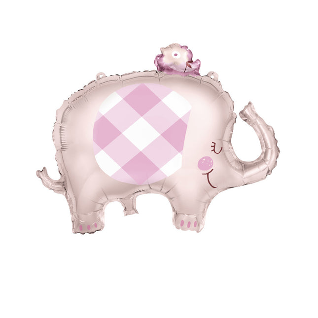 Folieballon Baby Olifant Roze 74cm