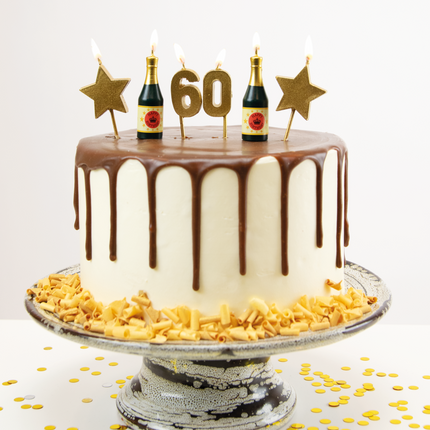 Kaarsjes 60 Jaar Champagne 17,5cm