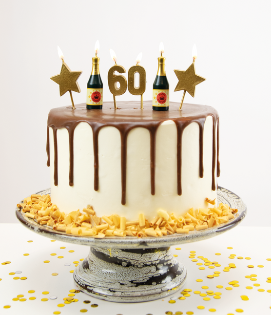 Kaarsjes 60 Jaar Champagne 17,5cm