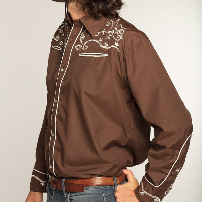 Cowboy Shirt Heren Bruin