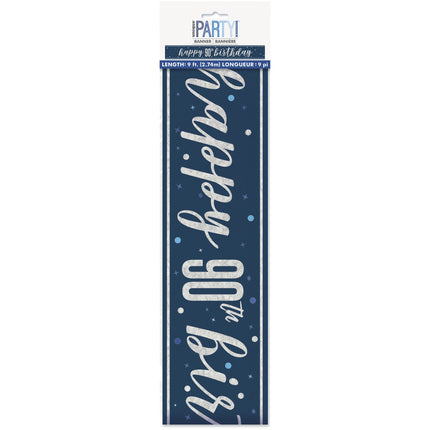 90 Jaar Banner Donkerblauw 2,74m