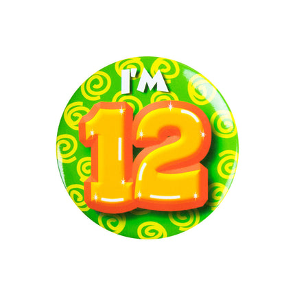 I'm 12 Button 12 Jaar 5,5cm