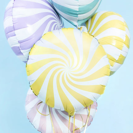 Helium Ballon Lichtgeel Swirl 45cm leeg