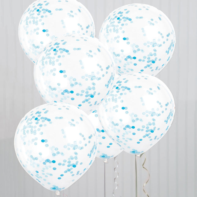 Confetti Ballonnen Lichtblauw 40cm 6st