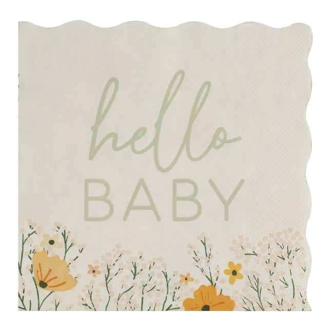 Babyshower Servetten Hello Baby 16st