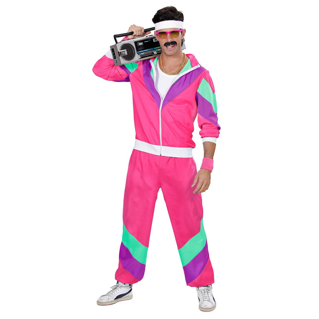 Neon 80S Trainingspak Fout Roze