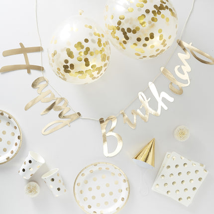 Gouden Happy Birthday Decoratie Set 6 delig