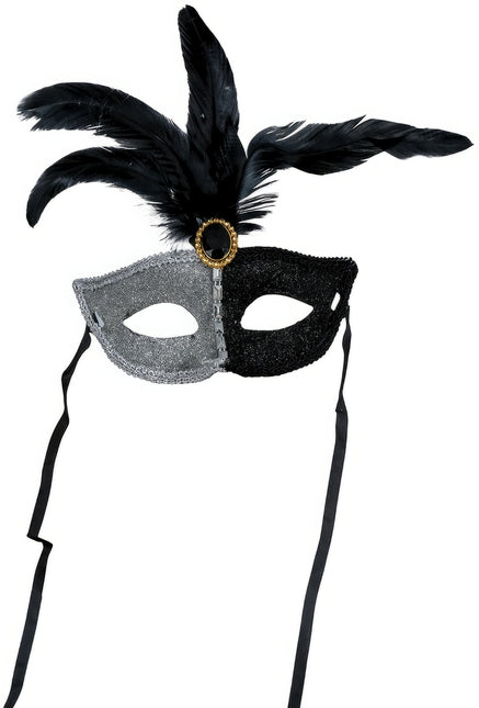 Venetiaans Oogmasker Zwart Zilver