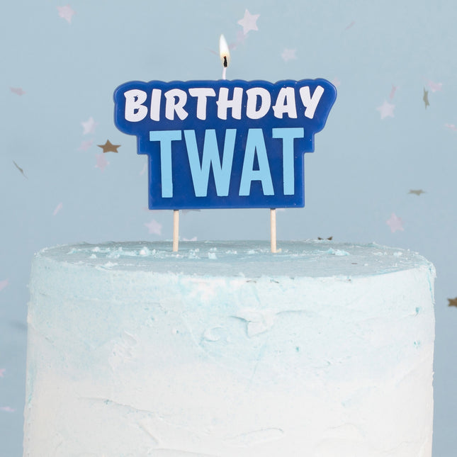 Blauw Kaars Birthday Twat 5,8cm