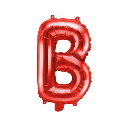 Folie Ballon Letter B Rood Leeg 35cm