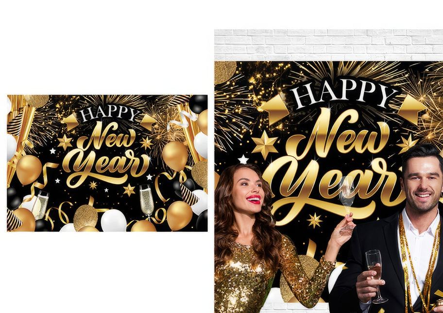 Happy New Year Wanddecoratie 2,2m