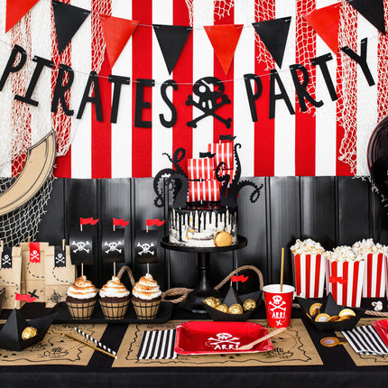 Piraten Slinger Pirates Party Zwart 1m