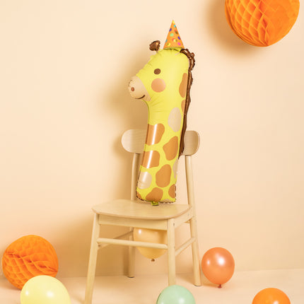 Helium Ballon 1 Jaar Giraffe Leeg 82cm