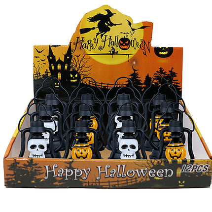 Zwart Oranje Halloween Tafeldecoratie Pompoen Lantaarn 10cm