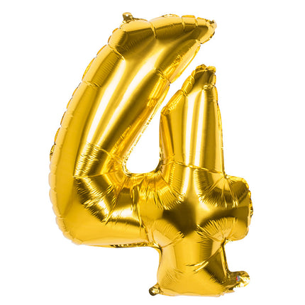 Gouden Cijfer Ballon 4 Jaar 86cm