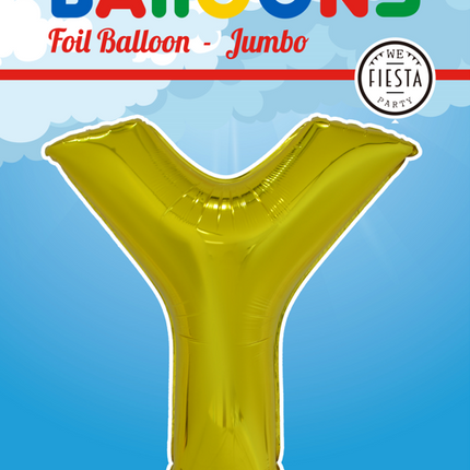 Folie Ballon Letter Y Goud XL 102cm leeg