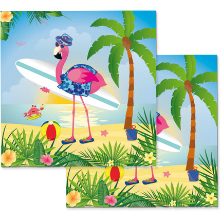 Hawaii Servetten Flamingo 33cm 20st