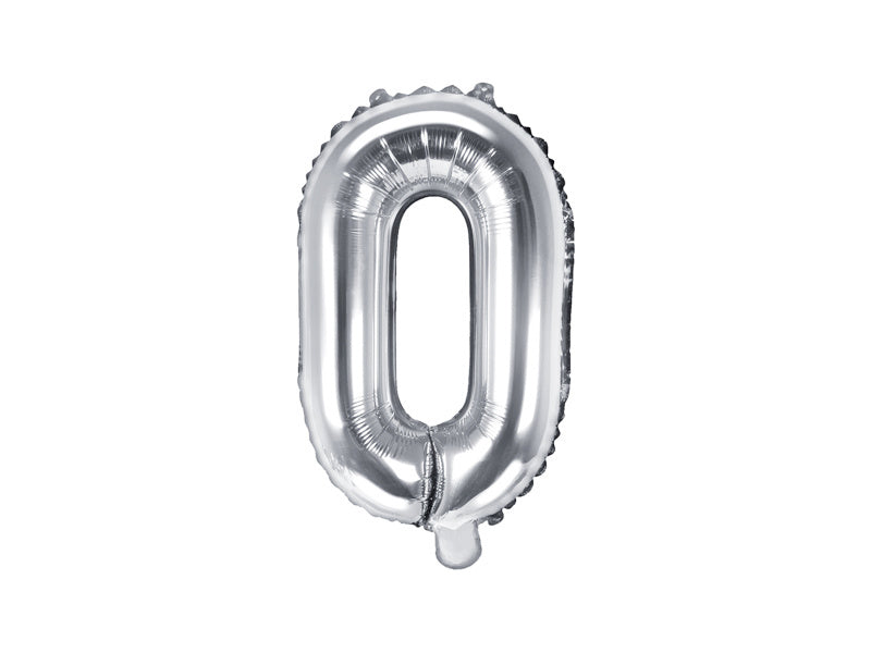 Folie Ballon Letter O Zilver Leeg 35cm