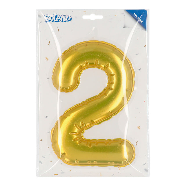 Gouden 2 Jaar Stickers Folieballon 20cm