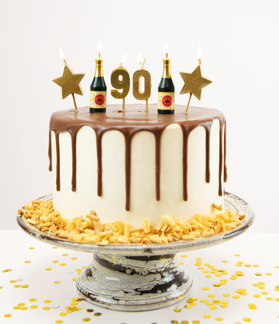 Kaarsjes 90 Jaar Champagne 17,5cm