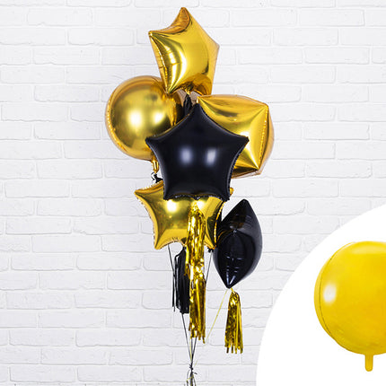 Helium Ballon Rond Goud Leeg 40cm