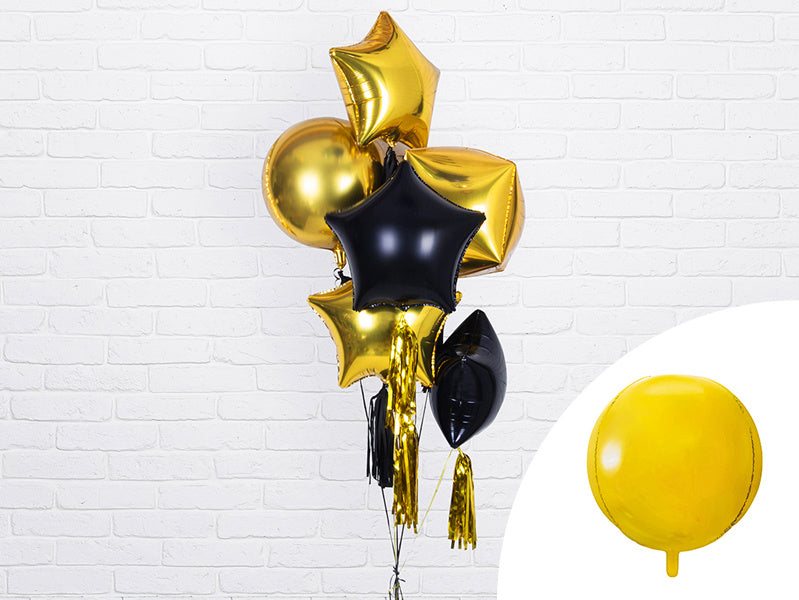 Helium Ballon Rond Goud Leeg 40cm