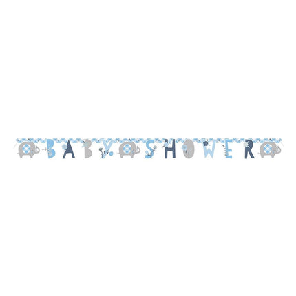 Geboorte Letterslinger Baby Shower Blauw 1,65m