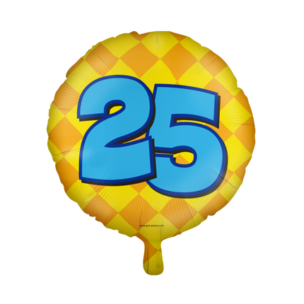 Helium Ballon 25 Jaar Gekleurd Leeg 46cm