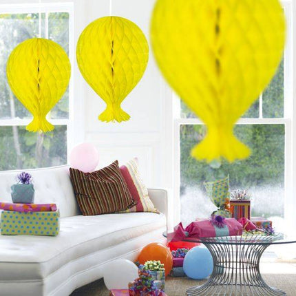 Honeycomb Ballon Geel 37cm