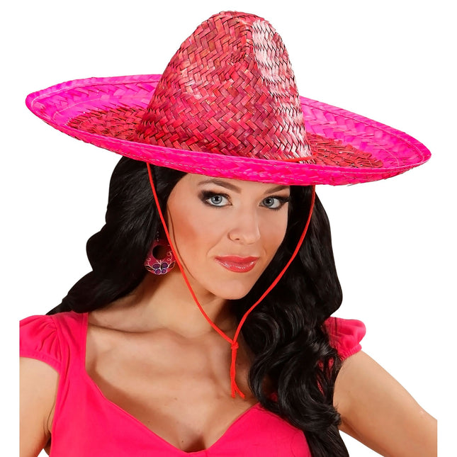 Roze Sombrero Roze 48cm