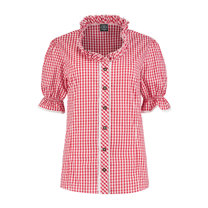 Rood Witte Blouse Dames Geruit