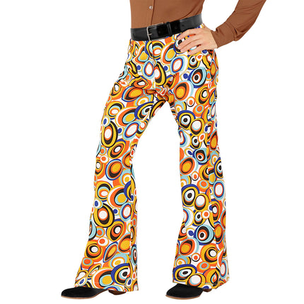 Disco 70S Broek Oranje Heren Cirkels