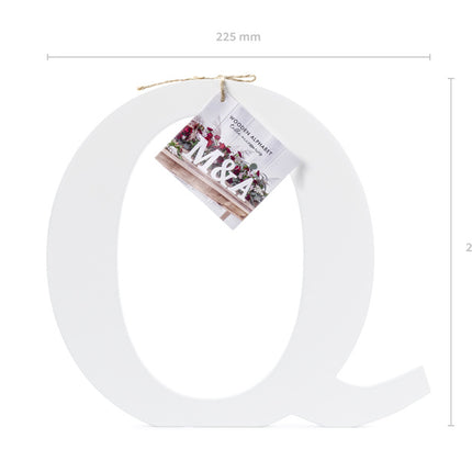 Witte Letter Q Hout 22,5cm