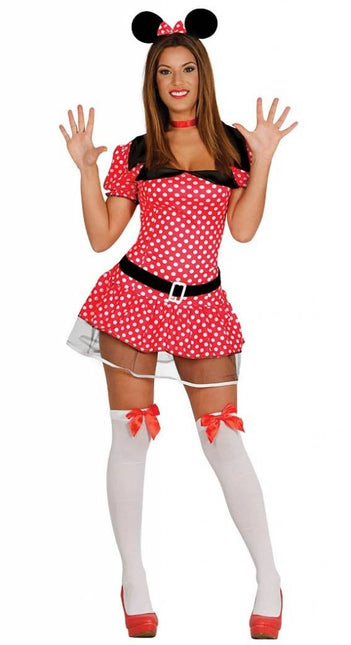 Minnie Mouse Kostuum Wit Rood Dames